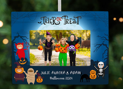 engraved personalized kids trick or treat christmas ornaments – Christmas ornament, holiday tree decoration or gift
