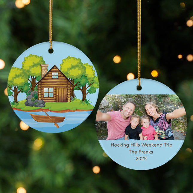 engraved personalized cabin vacation christmas ornament – Christmas ornament, holiday tree decoration or gift