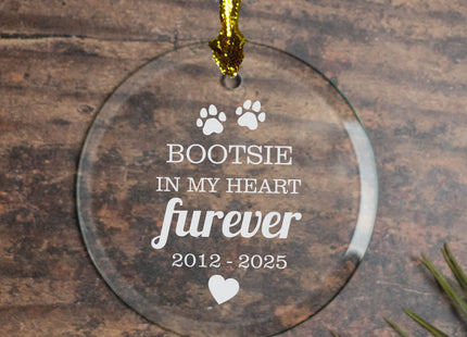 engraved personalized cat furever christmas ornament – Christmas ornament, holiday tree decoration or gift