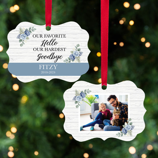 holiday personalized favorite hello hardest goodbye cat christmas ornament – Christmas ornament, holiday tree decoration or g