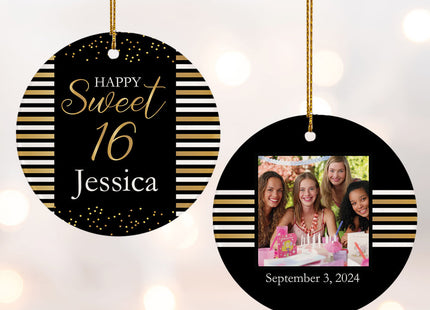 personalized personalized happy sweet 16 christmas ornament – Christmas ornament, holiday tree decoration or gift