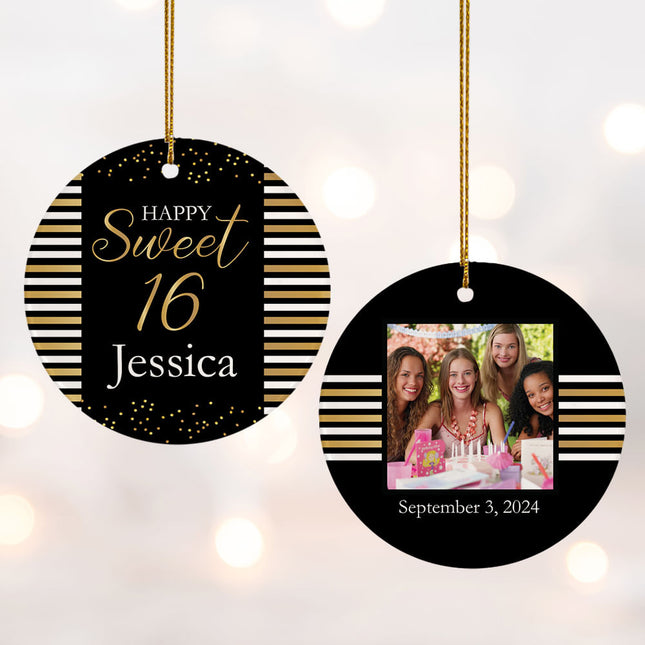 personalized personalized happy sweet 16 christmas ornament – Christmas ornament, holiday tree decoration or gift