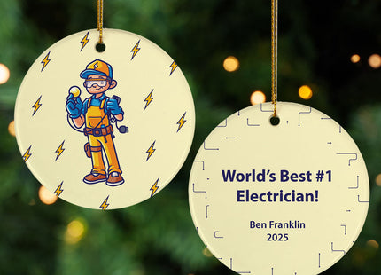 custom personalized electrician christmas ornament – Christmas ornament, holiday tree decoration or gift