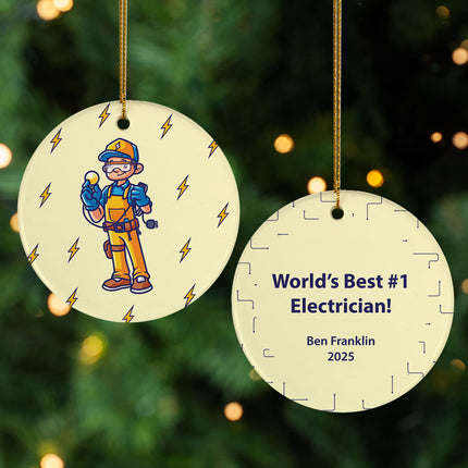 custom personalized electrician christmas ornament – Christmas ornament, holiday tree decoration or gift