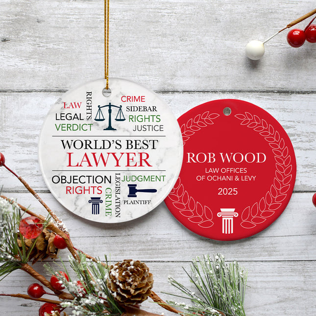 decorative personalized lawyer christmas ornament – Christmas ornament, holiday tree decoration or gift