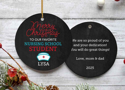 holiday personalized favorite nurse student christmas ornament – Christmas ornament, holiday tree decoration or gift