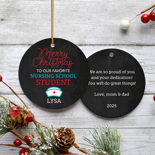 holiday personalized favorite nurse student christmas ornament – Christmas ornament, holiday tree decoration or gift