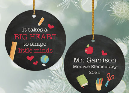 holiday personalized teachers big heart christmas ornament – Christmas ornament, holiday tree decoration or gift