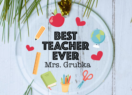 custom personalized best teacher ever christmas ornament – Christmas ornament, holiday tree decoration or gift