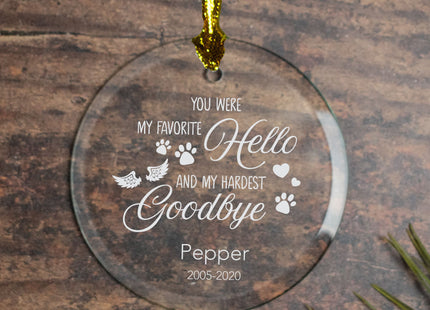 personalized personalized favorite hello hardest goodbye dog christmas ornament – Christmas ornament, holiday tree decoration
