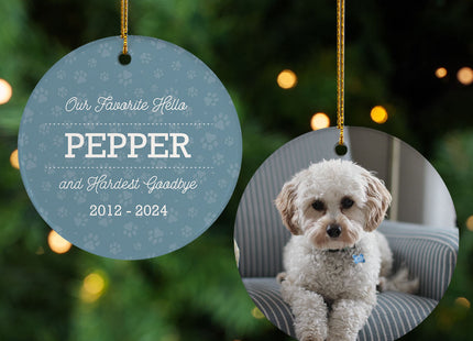 engraved personalized pet goodbye memorial christmas ornament – Christmas ornament, holiday tree decoration or gift