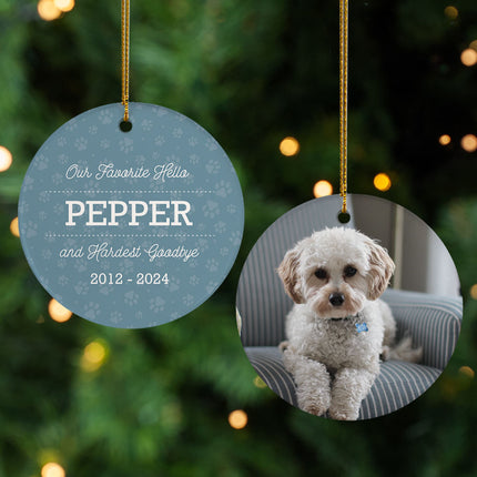 engraved personalized pet goodbye memorial christmas ornament – Christmas ornament, holiday tree decoration or gift