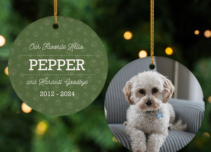 keepsake personalized pet goodbye memorial christmas ornament – Christmas ornament, holiday tree decoration or gift