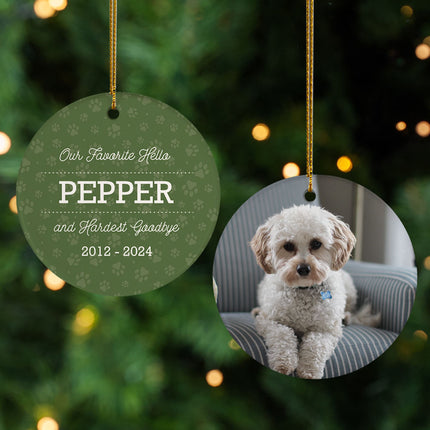 keepsake personalized pet goodbye memorial christmas ornament – Christmas ornament, holiday tree decoration or gift