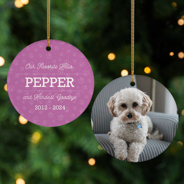 personalized personalized pet goodbye memorial christmas ornament – Christmas ornament, holiday tree decoration or gift