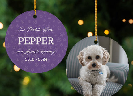custom personalized pet goodbye memorial christmas ornament – Christmas ornament, holiday tree decoration or gift