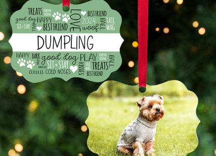 custom personalized word cloud pet christmas ornament – Christmas ornament, holiday tree decoration or gift