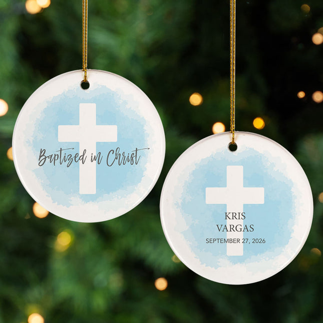 engraved personalized baptized in christ christmas ornament – Christmas ornament, holiday tree decoration or gift