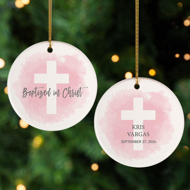 custom personalized baptized in christ christmas ornament – Christmas ornament, holiday tree decoration or gift