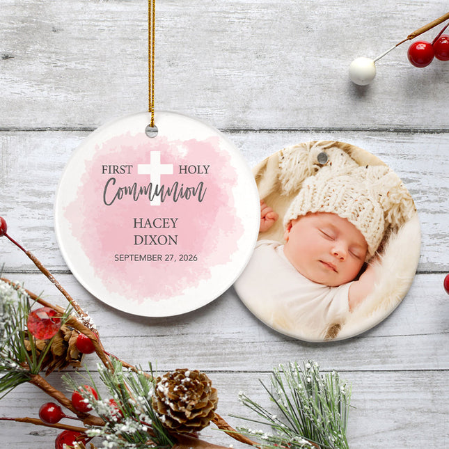 custom personalized first communion christmas ornament – Christmas ornament, holiday tree decoration or gift