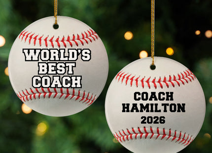 keepsake personalized world's best baseball coach christmas ornament – Christmas ornament, holiday tree decoration or gift