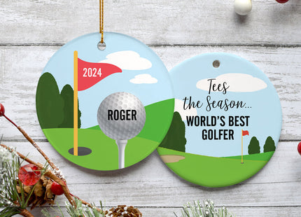 holiday personalized worlds best golfer christmas ornament – Christmas ornament, holiday tree decoration or gift