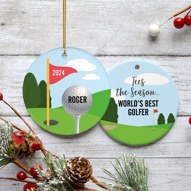 holiday personalized worlds best golfer christmas ornament – Christmas ornament, holiday tree decoration or gift
