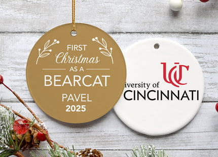 decorative personalized first christmas college team christmas ornament – Christmas ornament, holiday tree decoration or gift