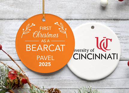 holiday personalized first christmas college team christmas ornament – Christmas ornament, holiday tree decoration or gift