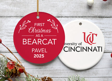 engraved personalized first christmas college team christmas ornament – Christmas ornament, holiday tree decoration or gift