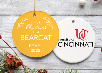 holiday personalized first christmas college team christmas ornament – Christmas ornament, holiday tree decoration or gift