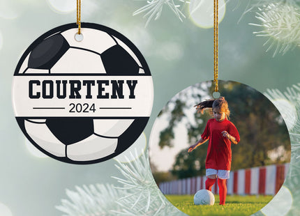 keepsake personalized soccer with photo christmas ornament – Christmas ornament, holiday tree decoration or gift