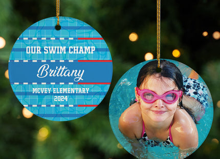 personalized personalized swimming christmas ornament – Christmas ornament, holiday tree decoration or gift
