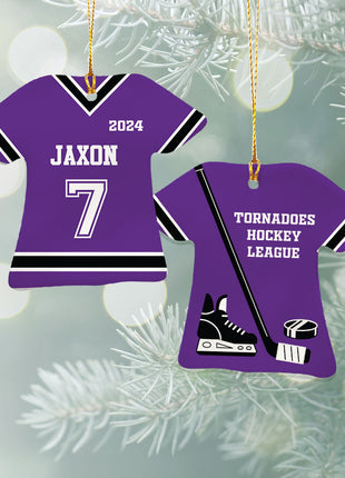 Personalized Baseball Jersey - Purple Christmas Ornament from ORNAMENT EXCLUSIVE Personalized Ornament