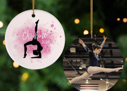 decorative personalized gymnastics christmas ornament – Christmas ornament, holiday tree decoration or gift