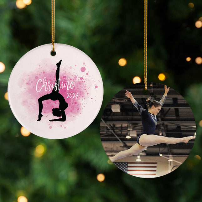 decorative personalized gymnastics christmas ornament – Christmas ornament, holiday tree decoration or gift