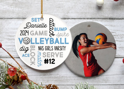 custom personalized volleyball word cloud christmas ornament – Christmas ornament, holiday tree decoration or gift
