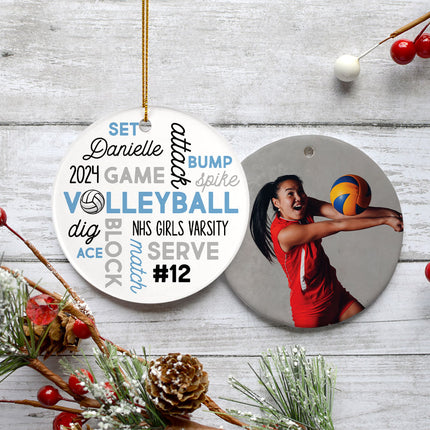 custom personalized volleyball word cloud christmas ornament – Christmas ornament, holiday tree decoration or gift