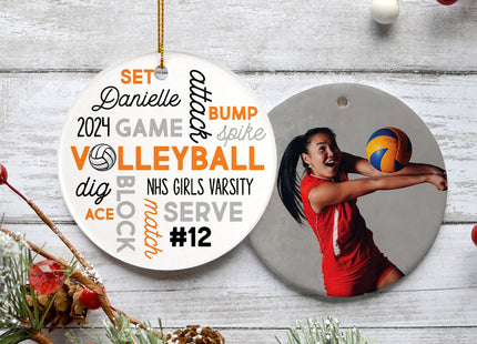holiday personalized volleyball word cloud christmas ornament – Christmas ornament, holiday tree decoration or gift