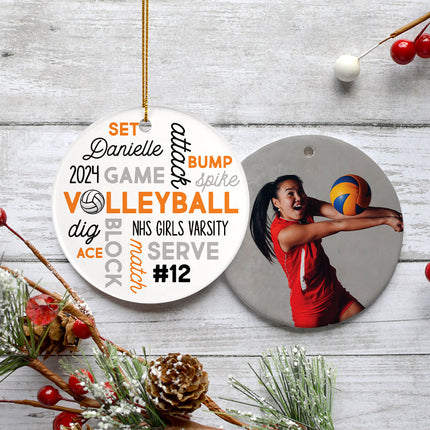 holiday personalized volleyball word cloud christmas ornament – Christmas ornament, holiday tree decoration or gift