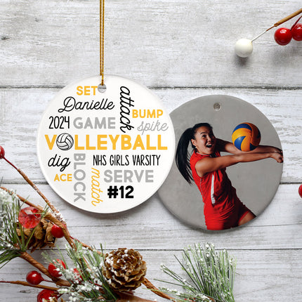 holiday personalized volleyball word cloud christmas ornament – Christmas ornament, holiday tree decoration or gift