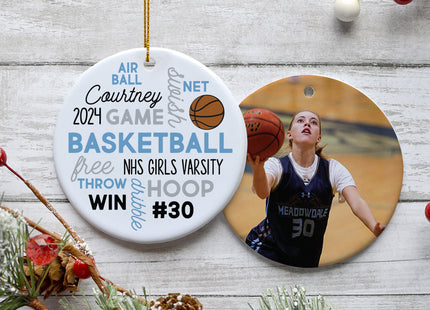 holiday personalized basketball word cloud christmas ornament – Christmas ornament, holiday tree decoration or gift