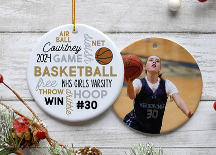 decorative personalized basketball word cloud christmas ornament – Christmas ornament, holiday tree decoration or gift