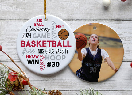 keepsake personalized basketball word cloud christmas ornament – Christmas ornament, holiday tree decoration or gift