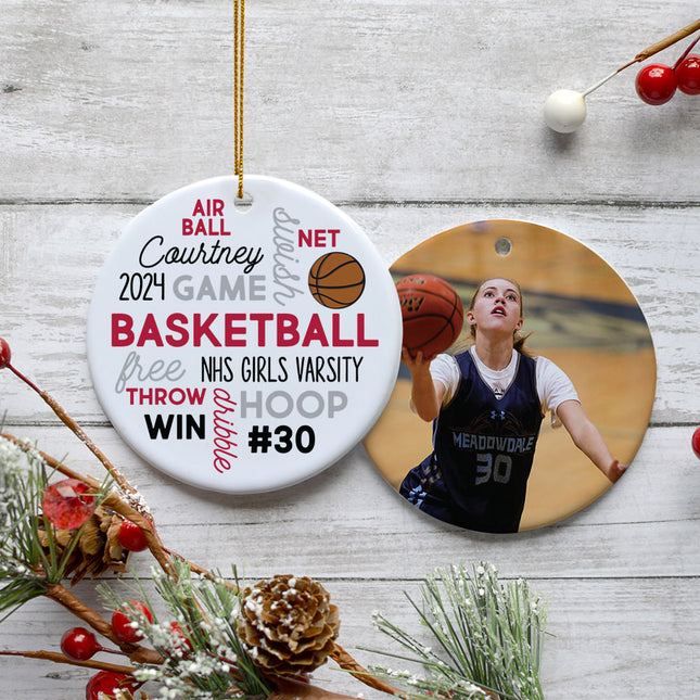 keepsake personalized basketball word cloud christmas ornament – Christmas ornament, holiday tree decoration or gift