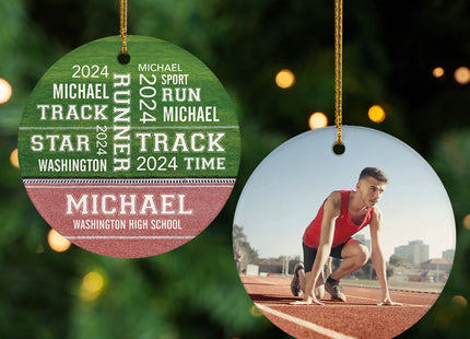 keepsake personalized track word cloud christmas ornament – Christmas ornament, holiday tree decoration or gift