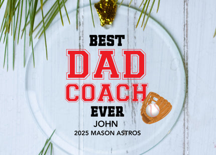 custom personalized best dad coach christmas ornament – Christmas ornament, holiday tree decoration or gift