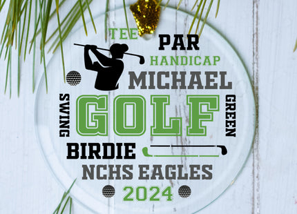 holiday personalized golf wordcloud male christmas ornament – Christmas ornament, holiday tree decoration or gift