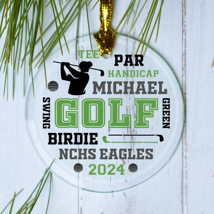 holiday personalized golf wordcloud male christmas ornament – Christmas ornament, holiday tree decoration or gift