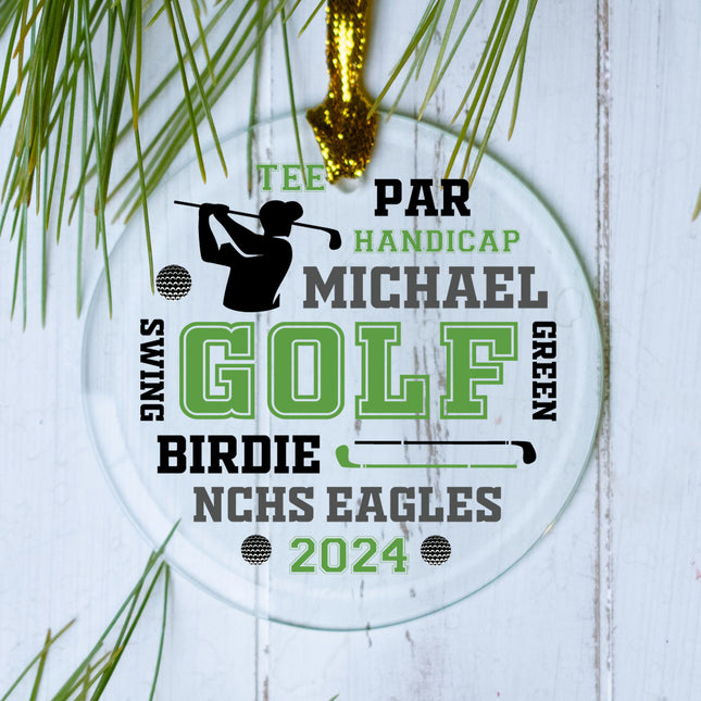 holiday personalized golf wordcloud male christmas ornament – Christmas ornament, holiday tree decoration or gift